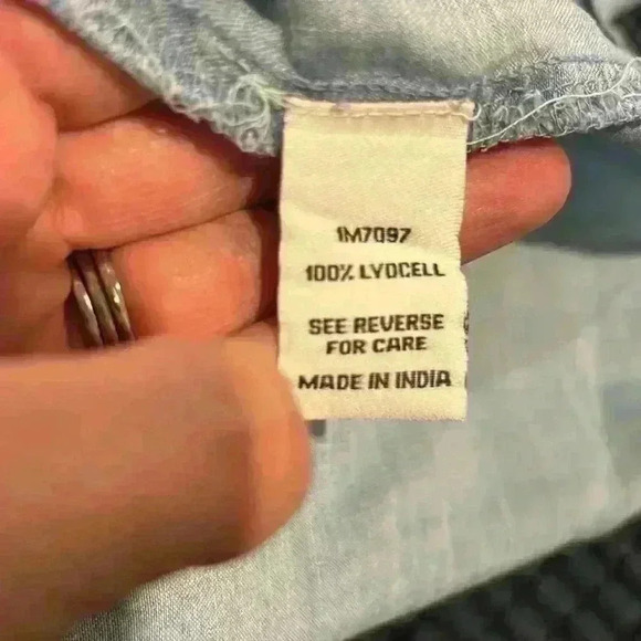 ALLEN B  Dress Women's Size Medium Blue Denim Button Up Shirt - Picture 6 of 7